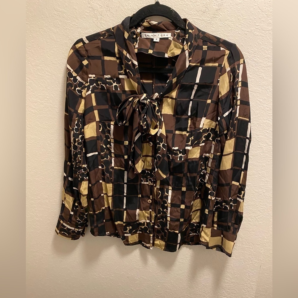 Trina Turk Silk Blouse Size Xs